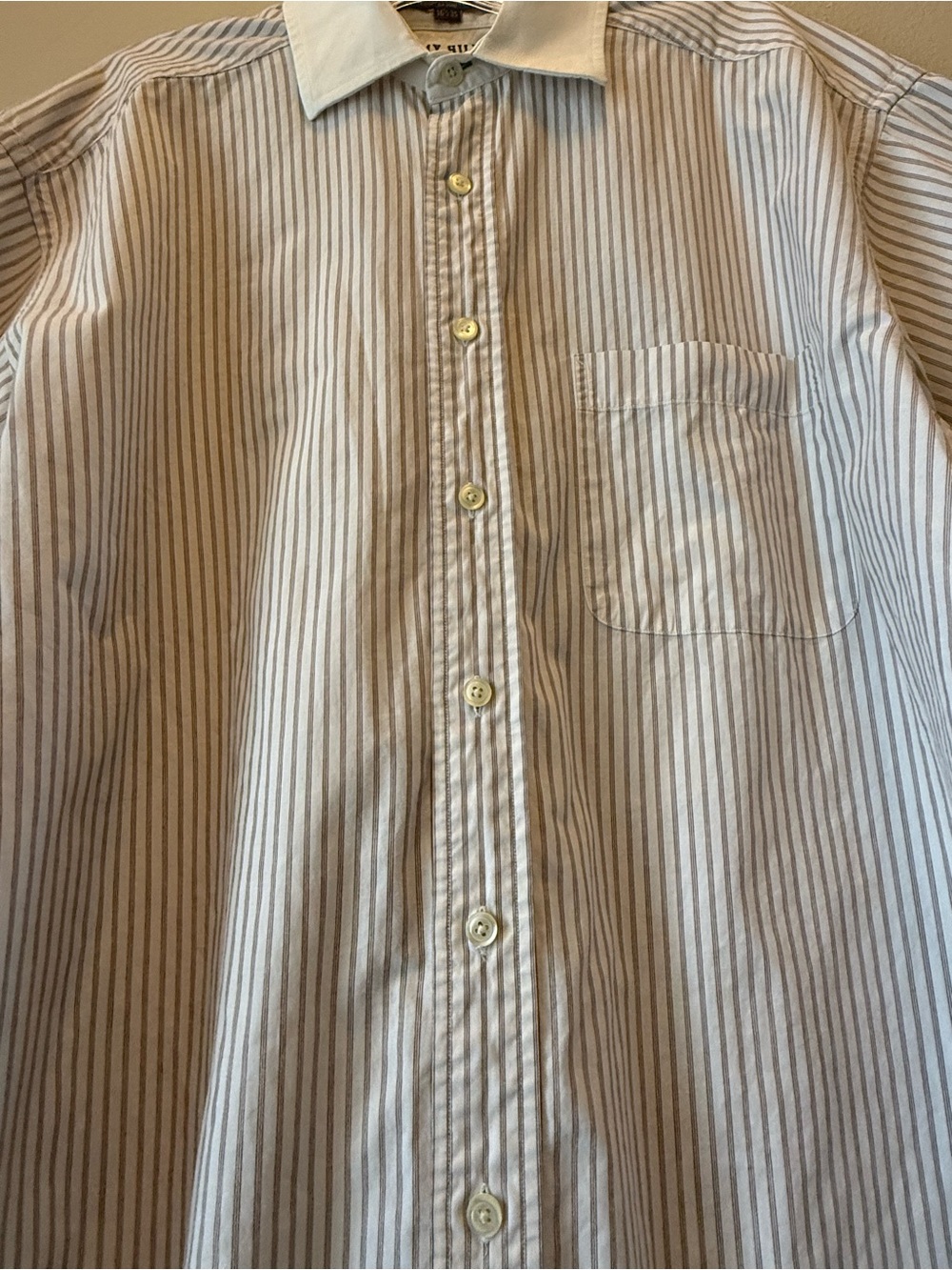 Vtg Tommy Hilfiger Mens Large 16 1/2 - 35 Short Sleeve Button Down Striped Shirt - Picture 5 of 13